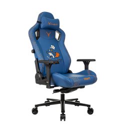 Кресло игровое  Knight Craft Dragon, макс.нагрузка 150 кг, регулировка высоты/наклона/жесткости, эко.кожа, синий с подголовником