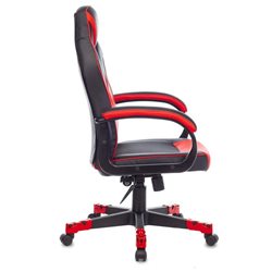 Кресло игровое Zombie GAME 17, макс.нагрузка 120 кг, регулировка высоты/наклона/жесткости, эко.кожа/ткань,черный/красный, ID1609