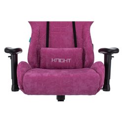 Кресло игровое Zombie VIKING KNIGHT Fabric, макс.нагрузка 150 кг, регулировка высоты/жесткости, ткань/эко.кожа, малиновый c подг