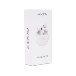 Наушники беспроводные Microlab Wisepods10 (TWS, v5.0, микрофон, муз/разг-3ч,емкость 30мАч, 10м) white