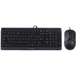 Клавиатура+мышь A4tech Fstyler F1512S Black оптическая мышь, 1200dpi, 3btn, клавиатура проводная, 1.5м, USB