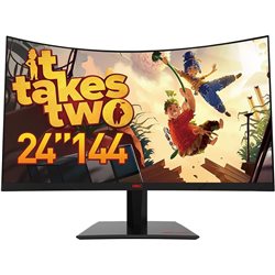 Игровой Монитор HKC GF40, 23,6“, VA, 1920x1080, 144Hz, 4мс, 300кд/м2, 1200:1 Изогнутый 1800R, DVI-D, HDMI, DisplayPort