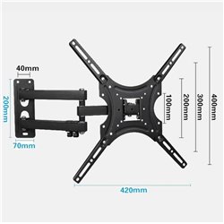 Крепёж-кронштейн Model X-400 Поворотный 32"-55", до 22кг, VESA 200-400mm, +-15, от стены 3.5-39см