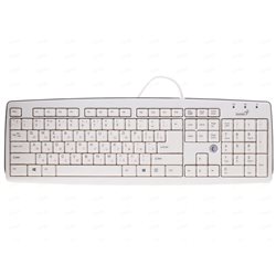 Клавиатура Genius KB-06XE, мембранная, 105btns, USB, Анг/Рус, 1.4m, Белый [31300614100]