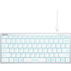 Клавиатура A4tech Fstyler FX61-Ice Blue LED USB, SLIM, белый корпус, Ice Blue подсветка