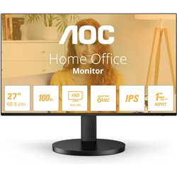 Монитор LCD 27" AOC 27B3HA2, IPS, Black, 1920x1080, 100Hz, 20000000 : 1, 250cd/m2, 178/178, 1ms, VGA, HDMI, выход на наушники, S