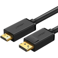 Кабель UGREEN DP101 10202, DisplayPort male to HDMI male, 2м, чёрный