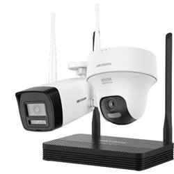 KIT 2*IP camera+NVS HIKVISION NKS422W02H цилиндр+купол 2MP,IR/LED 30M,WIFI,microSD,MIC/SP