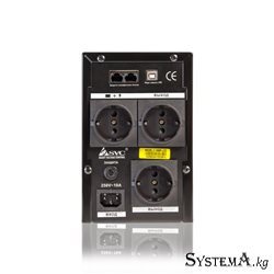 UPS SVC V-1500-F VA, 1500VA(900W), 12V/9Ah, AVR стабилизатор: 165-275V, 3 вых: 2 системных+1 для принтера (Bypass), Black, USB (