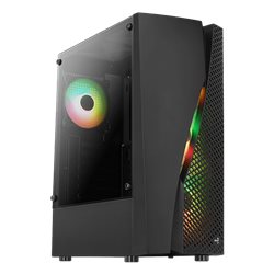 Компьютерный корпус Aerocool Wave-G-BK-v2, ATX/Micro ATX/Mini-ITX, USB 2*3.0/1*2.0, HD-Audio+Mic, Кулер 4*12см FRGB, Высота проц