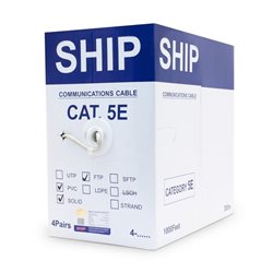 Кабель сетевой SHIP D145-P, Cat.5e, FTP, 30В 4x2x1/0.51мм, PVC, 305 м/б (Экранированный)