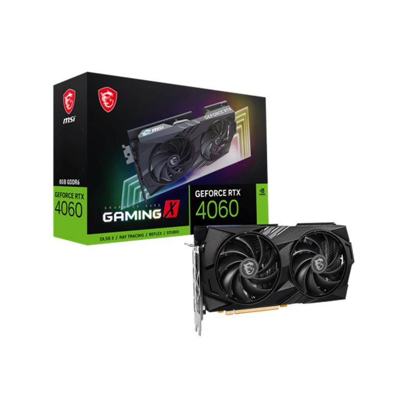 Видеокарта MSI GeForce RTX 4060 GAMING 8G PCI-e4.0x8. 8GB GDDR6/128 bit. 2475MHz/2460MHz. 3*DP. 1*HDMI. Dual Fan