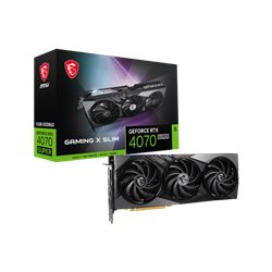 Видеокарта MSI GeForce RTX 4070 SUPER 12G GAMING SLIM PCI-e4.0. 12GB GDDR6X/192 bit. 2490MHz/2475MHz. 3*DP. 1*HDMI. Tripple Fan