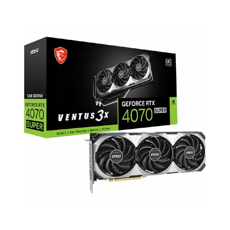 Видеокарта MSI GeForce RTX 4070 VENTUS 3X E 12G PCI-e4.0. 12GB GDDR6X/192 bit. 2490MHz/2475MHz. 3*DP. 1*HDMI. Tripple Fan