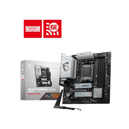 MSI B650M GAMING PLUS WIFI D5 mATX,AM5,AMD B650,4xDDR5 4800MHz,1xPCI-E x16, 2xM2, 4xSata,6Gb/s,2.5GbE, 8xUSB3.2, HDMI,DP, Wi-Fi 