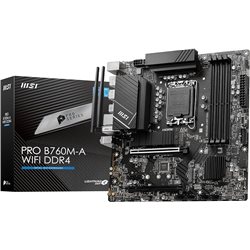 MSI PRO B760M-A WIFI D4 mATX, LGA1700, INTEL B760, 4xDDR4 3200MHz, 2xPCI-Ex16,1xPCI-Ex1,2xM2,4xSATA 6Gb/s,2.5Gb/s Lan,9xUSB 3.2,