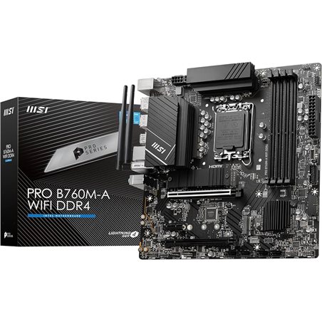 MSI PRO B760M-A WIFI D4 mATX, LGA1700, INTEL B760, 4xDDR4 3200MHz, 2xPCI-Ex16,1xPCI-Ex1,2xM2,4xSATA 6Gb/s,2.5Gb/s Lan,9xUSB 3.2,