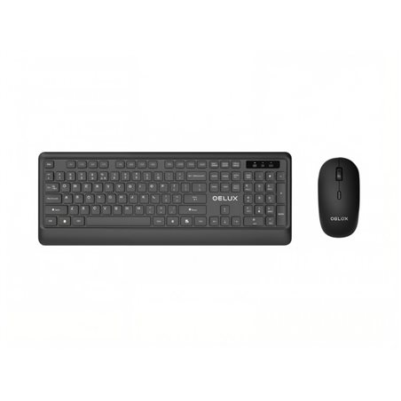 Клавиатура+мышь беспроводной набор Delux K7009G+M355GX (K7009G: 104станд+12мультим.клав, M355GX: оптическая, DPI-max 800, 4 кноп