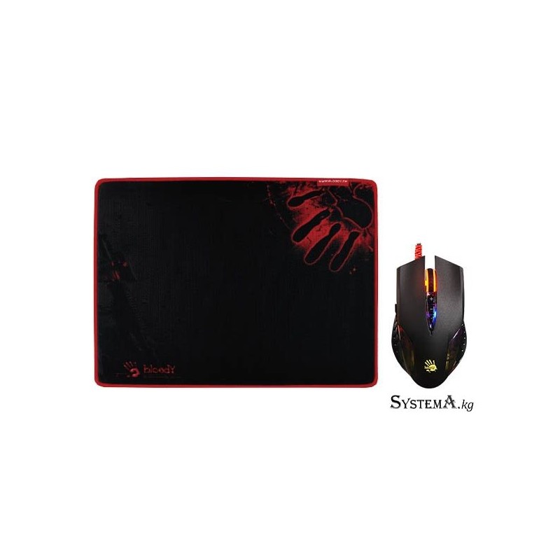 A4TECH BLOODY Q5081S BLOODY NEON X'GLIDE GAMING MOUSE Q50  + PAD USB BLACK