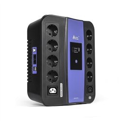 Источник бесперебойного питания SVC U-600, Smart, USB, Мощность 600ВА/360Вт, Диапазон работы AVR: 165-275В, AVR в режиме Booster