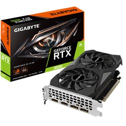 Видеокарта RTX 3050 GIGABYTE GeForce RTX 3050 WINDFORCE OC V2 6GB GDDR6, Engine clock 1477MHz, Memory clock 14000MHz, 96Bit, 2xD