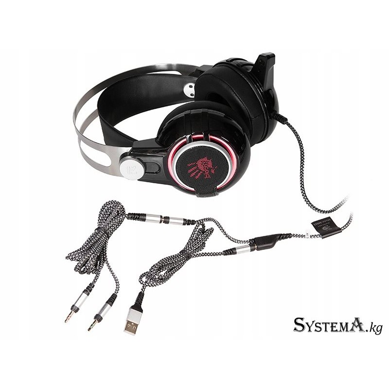 Наушники с микрофоном A4Tech BLOODY M425 HiFi/Gaming Dual-Core MOCI BLACK/RED 3.5mm/USB